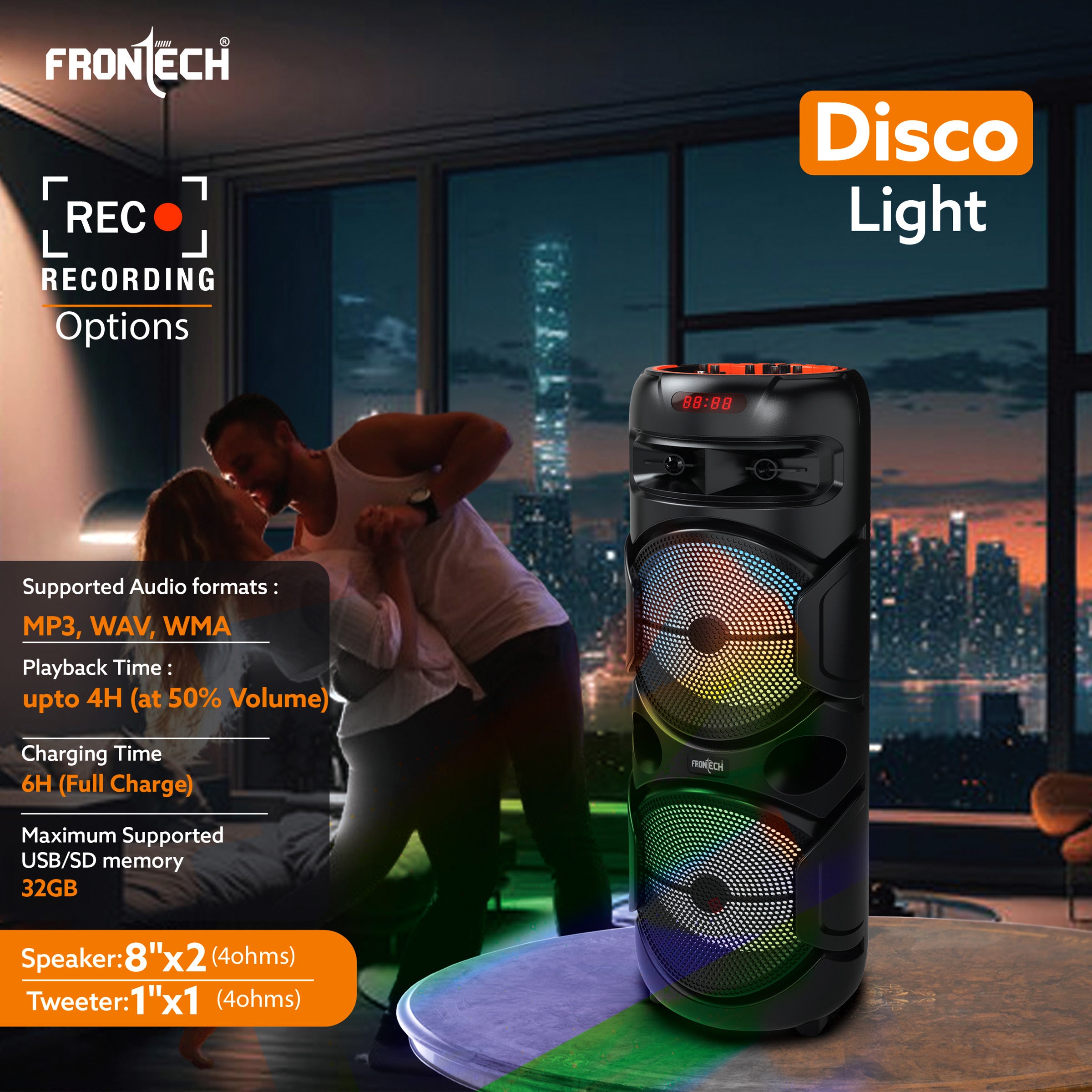 Frontech Spectra TWS Wireless 48W Bluetooth 5.0 Trolley Speaker (SW-0134) Frontech Spectra TWS Wireless 48W Bluetooth 5.0 Trolley Speaker (SW-0134)